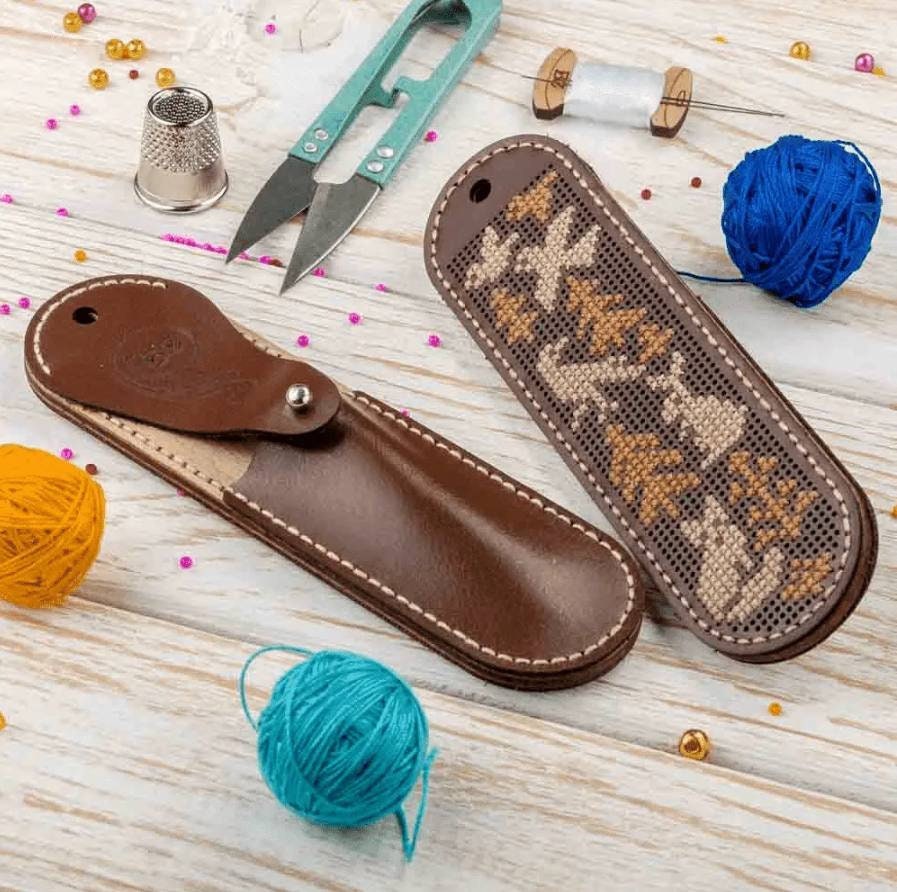 Kit for making a scissor case made from faux leather, 14*4 cm, TL-063