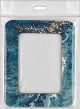 Plywood Embroidery Hoop with Magnetic Holders Marbled Teal & Blue (2.6x3.5 IN)