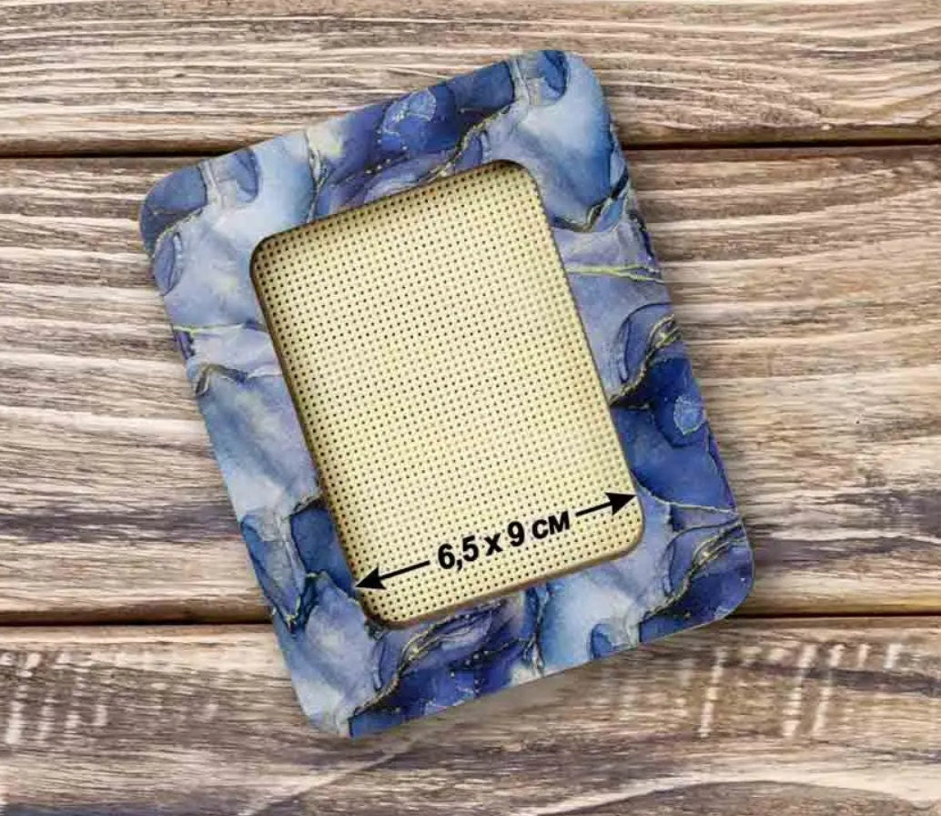Plywood Embroidery Hoop with Magnetic Holders Marble (2.6x3.5 IN )