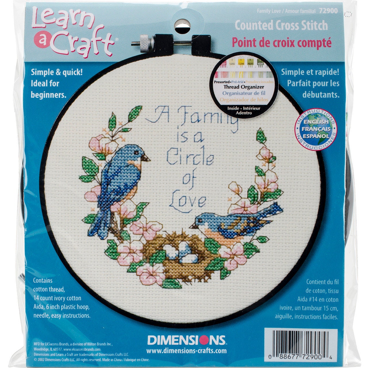 Dimensions Counted Cross Stitch Kit with Hoop, Family Love,72900