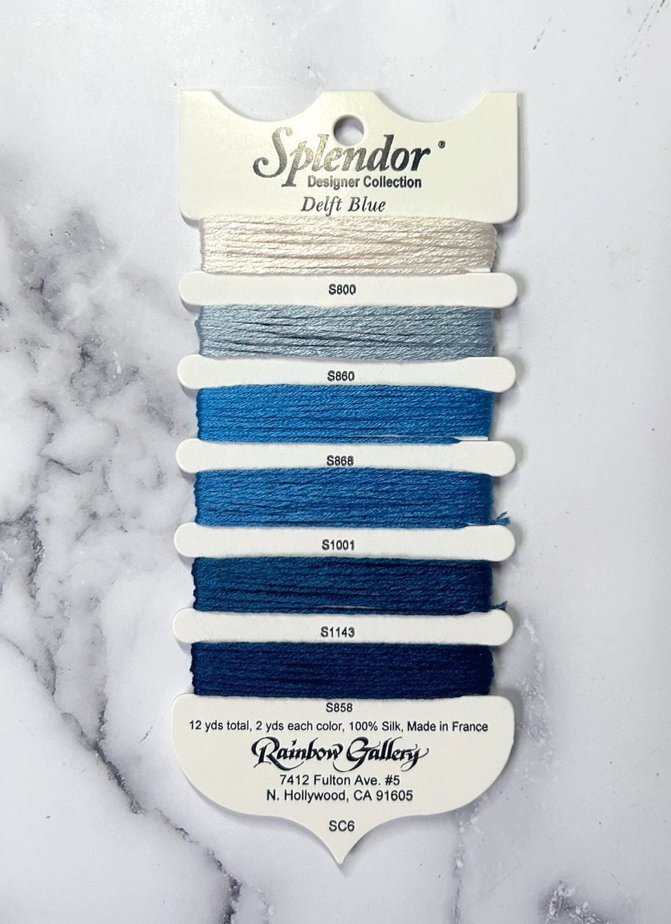 Threads kit Splendor Royal Delft Blue, 100% Silk, each color 2yd., SC-06 ( 1 Item)