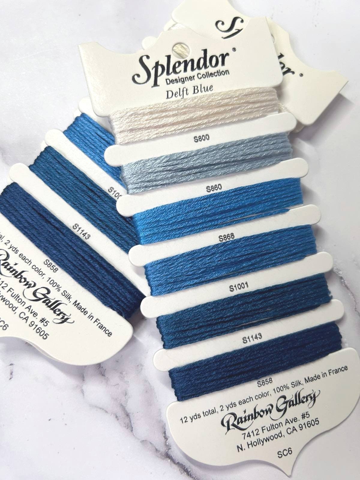 Threads kit Splendor Royal Delft Blue, 100% Silk, each color 2yd., SC-06 ( 1 Item)