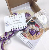 Bead and Cross Stitch Kit Purple Heart: Threads, Beads & Crystals DIY (8x9 cm)