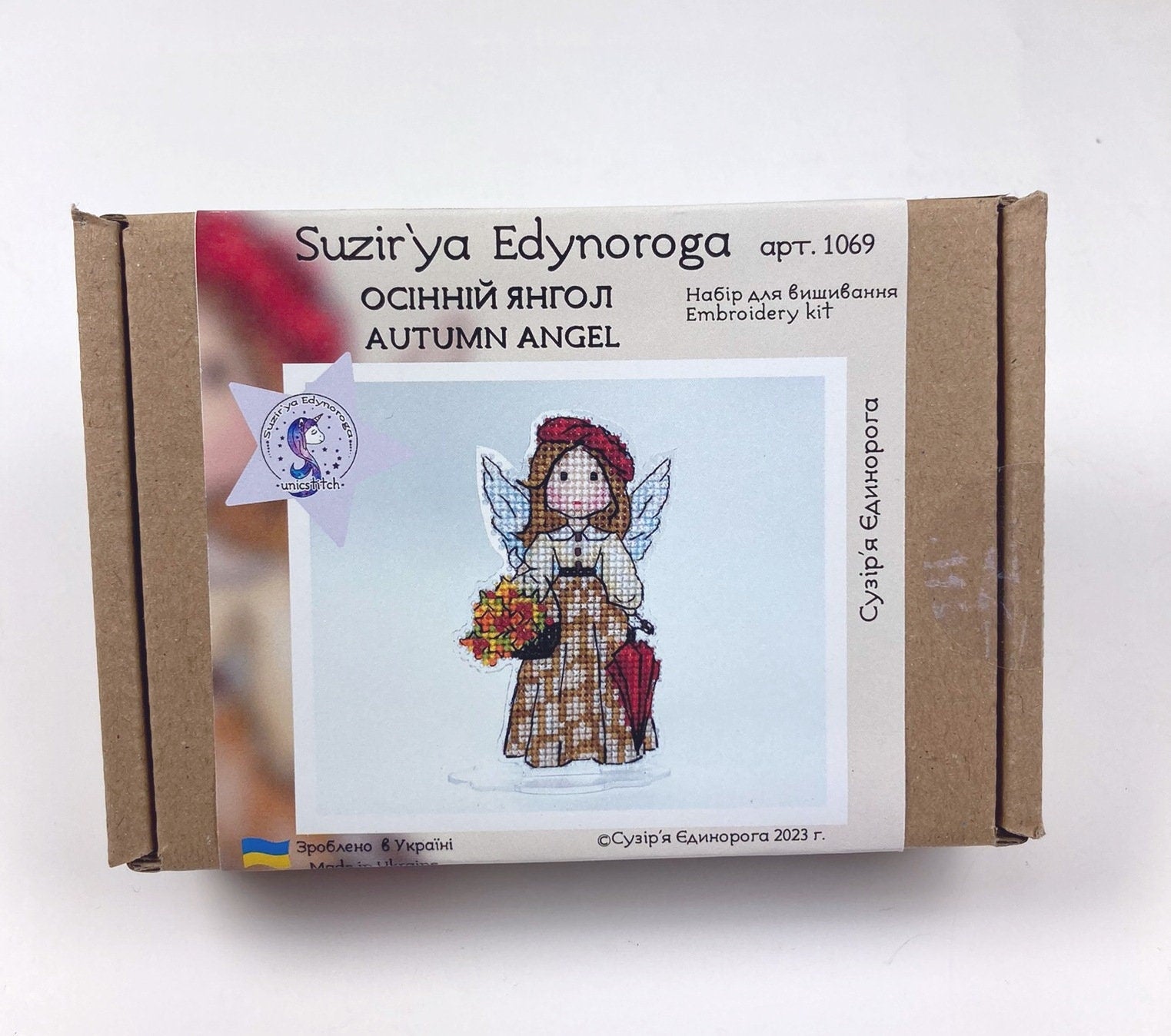 Autumn Angel Cross Stitch Kit: Beads & Crystals on Plastic
