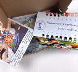 Cross Stitch Kit, Witches with a cats, with threads and beads on flexible plastic base.