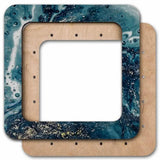 Plywood Embroidery Hoop with Magnetic Holders (5.5x5.5 IN), Marbled Teal
