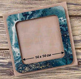Plywood Embroidery Hoop with Magnetic Holders (5.5x5.5 IN), Marbled Teal