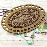 DIY Thread Organizer Kit: Cross stitch Faux Leather Ornament, Needlework Gift