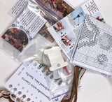 Cross Stitch Kit, Gingerbread MRS.Santa, threads, beads and decorative crystals