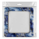 Embroidery wood Hoop with Magnetic Holders (4x4 IN), Marbled Dark Blue