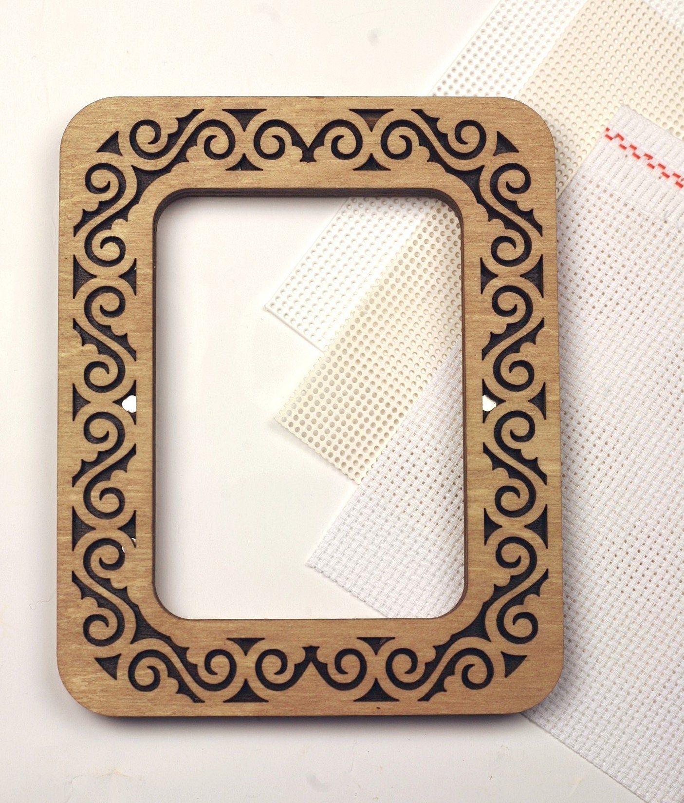 Embroidery frame with strong magnetic, plywood, LIGHT Color, 2.55x3.54 IN (6.5x9 cm)