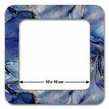 Embroidery wood Hoop with Magnetic Holders (4x4 IN), Marbled Dark Blue
