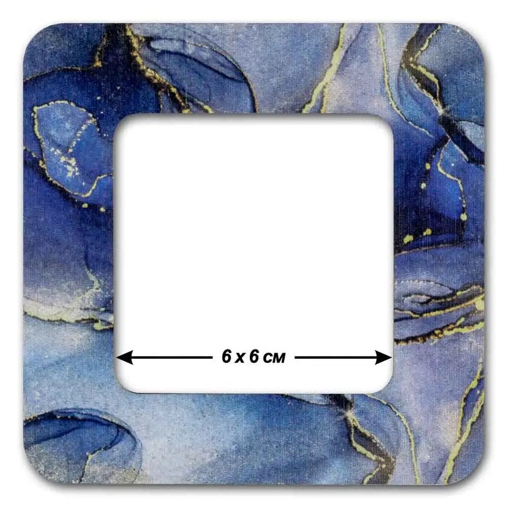 Marbled Dark Blue Embroidery small Hoop with Magnetic Holders  2.4x2.4 IN