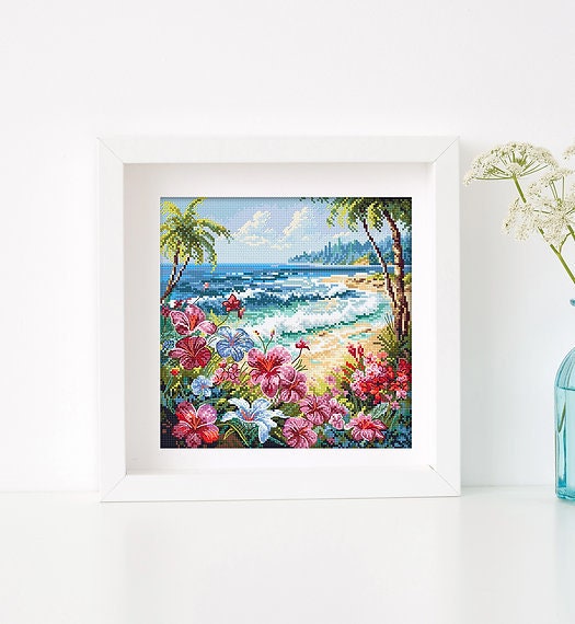 Bright and colorful day on a paradise Counted Cross Stitch Kit LETISTITCH Paradise / Paradis L8099,
