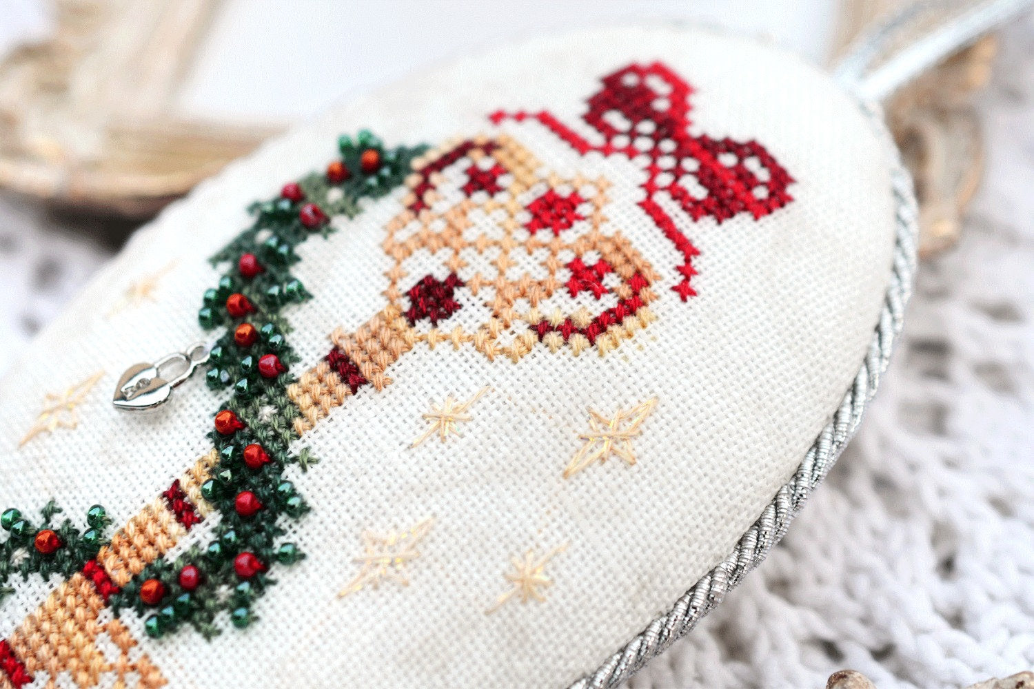 Counted Cross Stitch sampler Key Tela-Artis X-401, Evenweave Fabric, hand-dyed DMC muline, melange