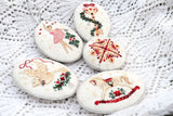 Ballerina Cross Stitch Kit: Vintage Christmas Ornament,Hand-Dyed Threads, linen