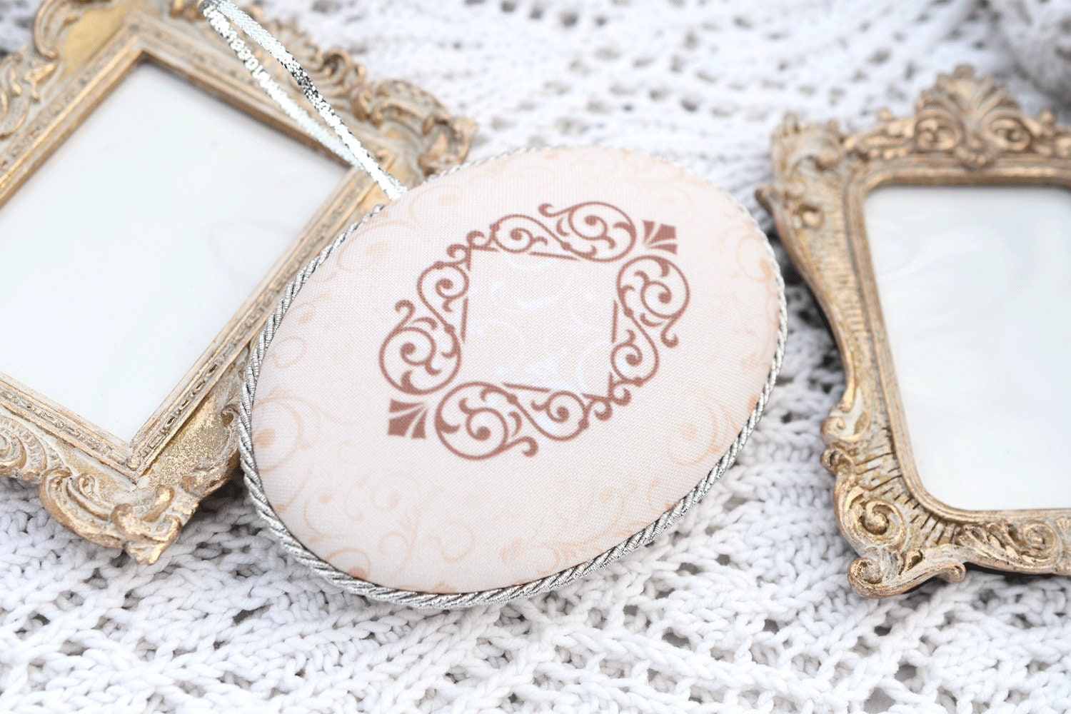 Cross Stitch Kit: Christmas Horse Ornament, Bead, Decorative Stitches, German Linen