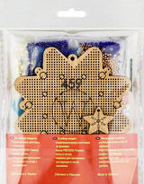 Bead Embroidery Kit on Wood, Blue Star, LK-459 ( beads , thread, needle, plywood base included)