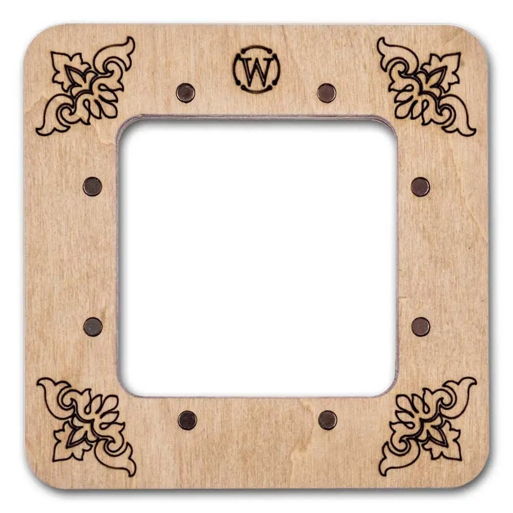 Plywood Embroidery Hoop, Magnetic Holders 5.5x5.5 IN - Celadon Color