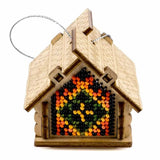 Bead Embroidery Kit on Wood: Fall House DIY Craft (LK-557)