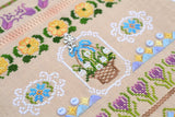 First Flowers Spring SamplerCross Stitch Kit: Hand-Dyed Threads, German Linen