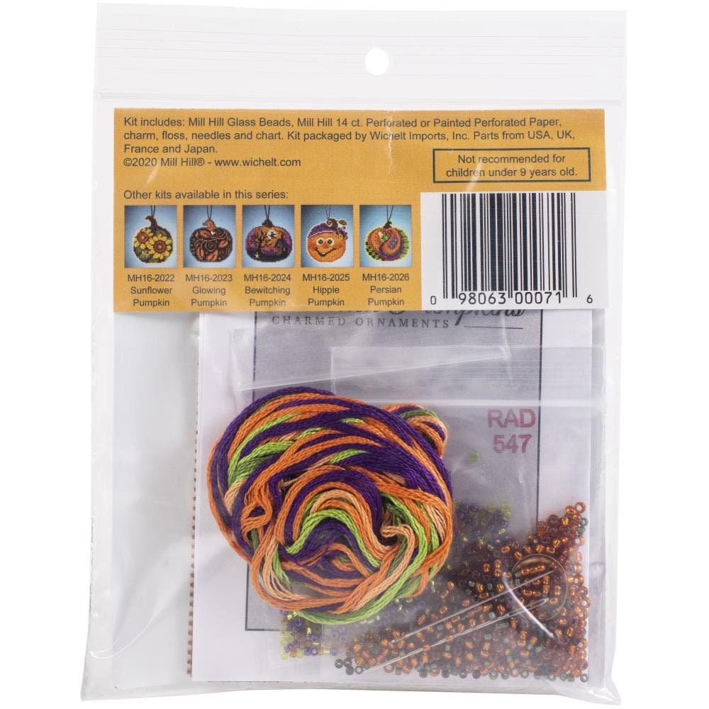 Beaded Cross Stitch Kit Autumn Pumpkin, Mill Hill MH16-2021 ( Perforated paper 14ct)