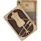Organizer plywood for needles with magnetic lid, 2.36"x3.5" IN, ZBN-029