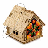 Bead Embroidery Kit on Wood: Fall House DIY Craft (LK-557)