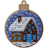 Bead Embroidery Kit on Winter House, LK-312 ( beads , thread, needle, plywood base included)
