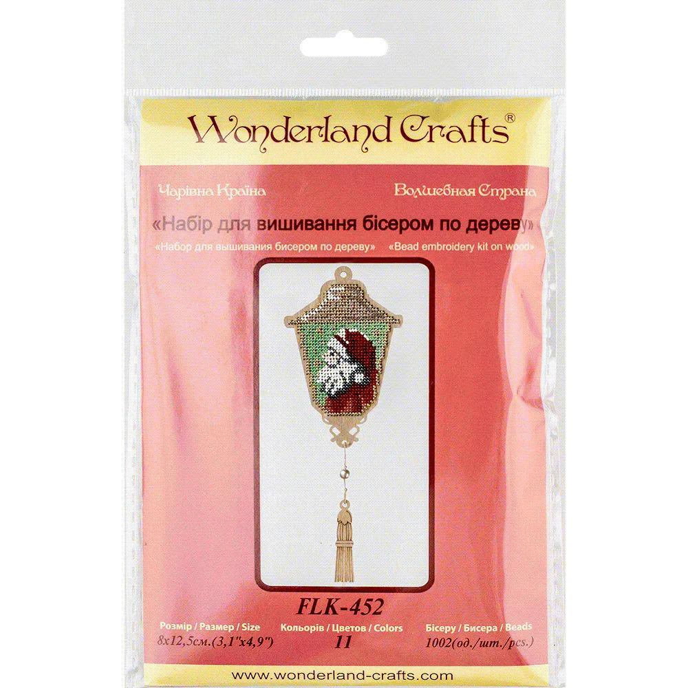 Santa Lantern Bead Embroidery Kit on Wood: DIY Craft (8 x 12.5 cm)