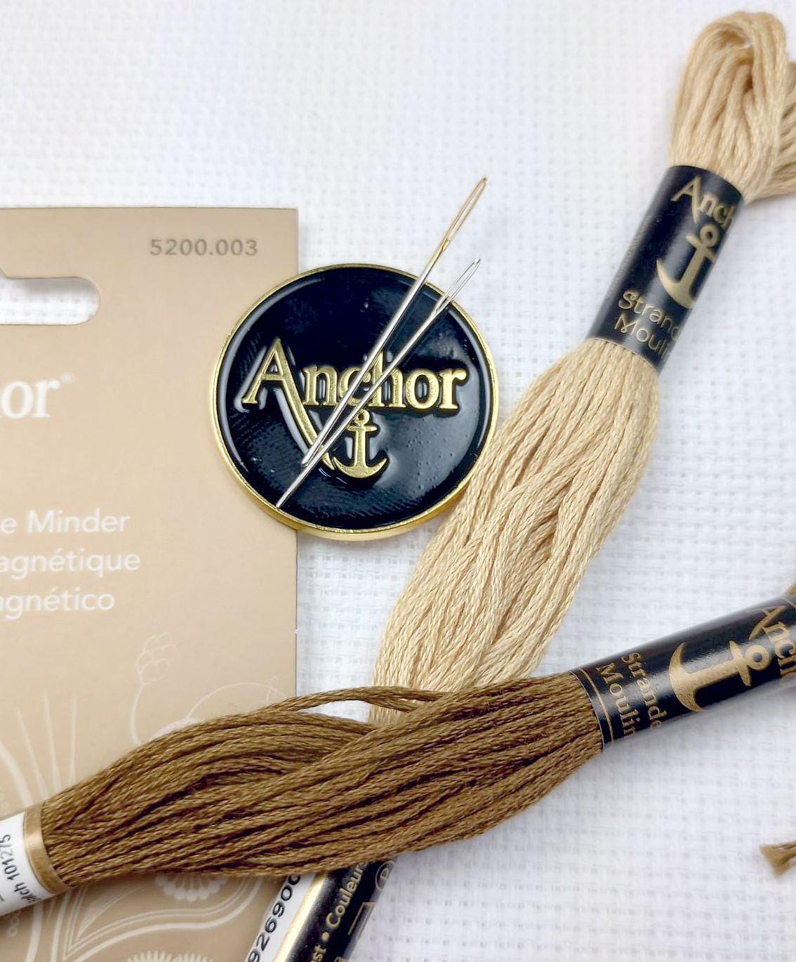 Magnetic Needle Minder – Anchor Logo, Gold & Black Enamel