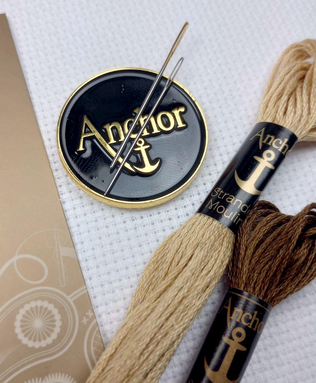 Magnetic Needle Minder – Anchor Logo, Gold & Black Enamel