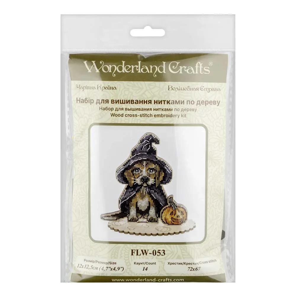 Halloween Cross Stitch Kit: Beagle Puppy Witch 3D Ornament