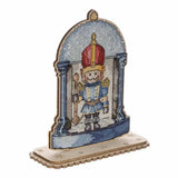 Nutcracker Cross Stitch Kit on Wood: 3D Beaded Christmas Ornament