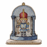Nutcracker Cross Stitch Kit on Wood: 3D Beaded Christmas Ornament