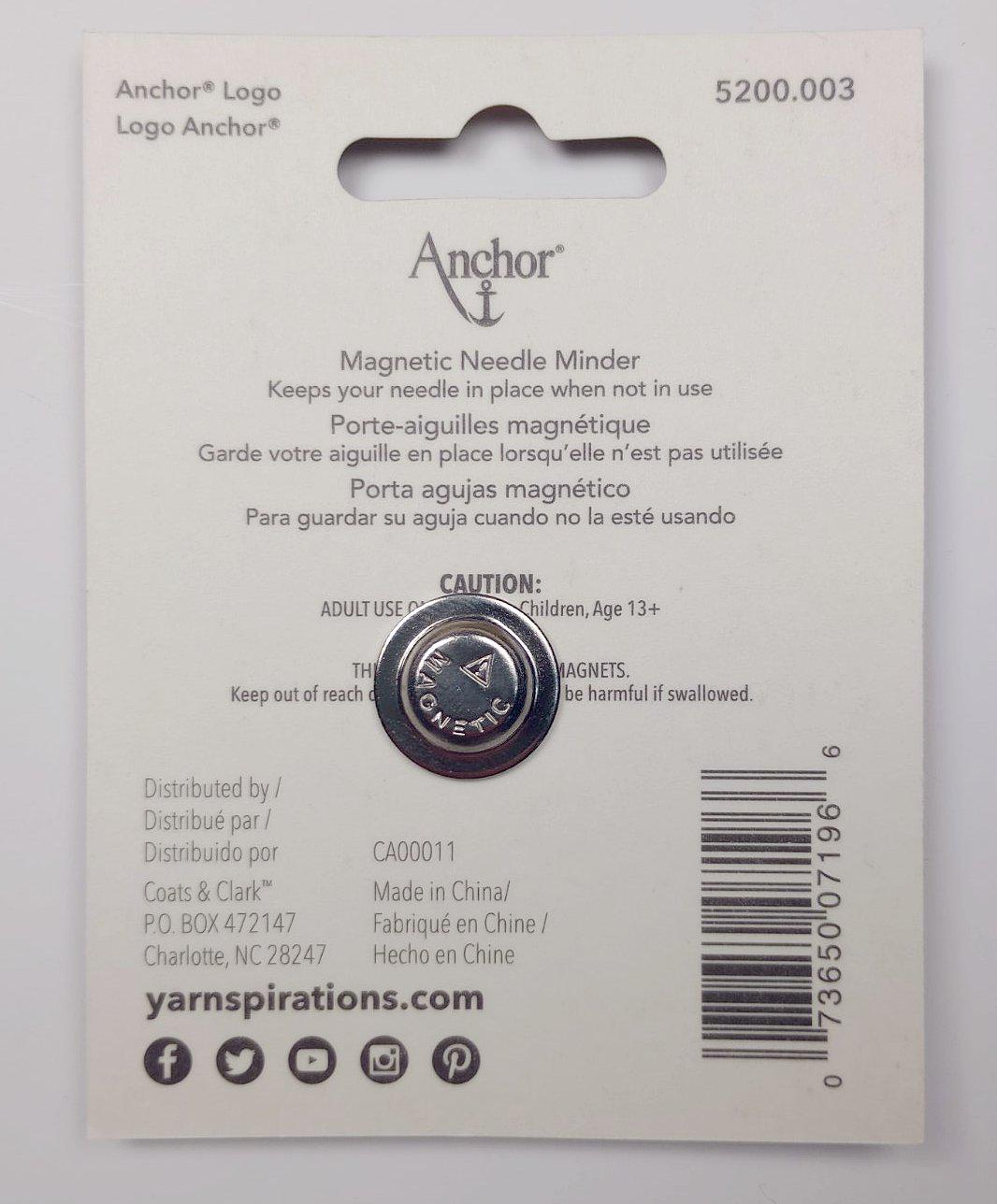 Magnetic Needle Minder – Anchor Logo, Gold & Black Enamel