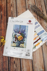 Counted Cross Stitch Kit Luca-S - Bouquet with Pansies, B7030