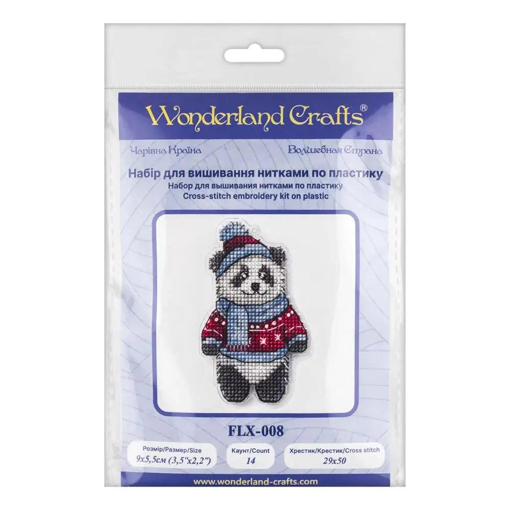 Panda Cross Stitch Kit: Winter Ornament DIY (3.5" x 2.2")