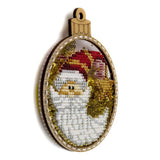Decorative ornament for Christmas tree, Bead Embroidery Kit - Gold Santa, PL-061 Fast DIY Kit