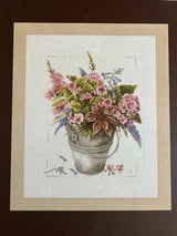 Counted Cross Stitch Kit Lanarte - Bouquet of flowers in bucket, PN-0158325, Belgium