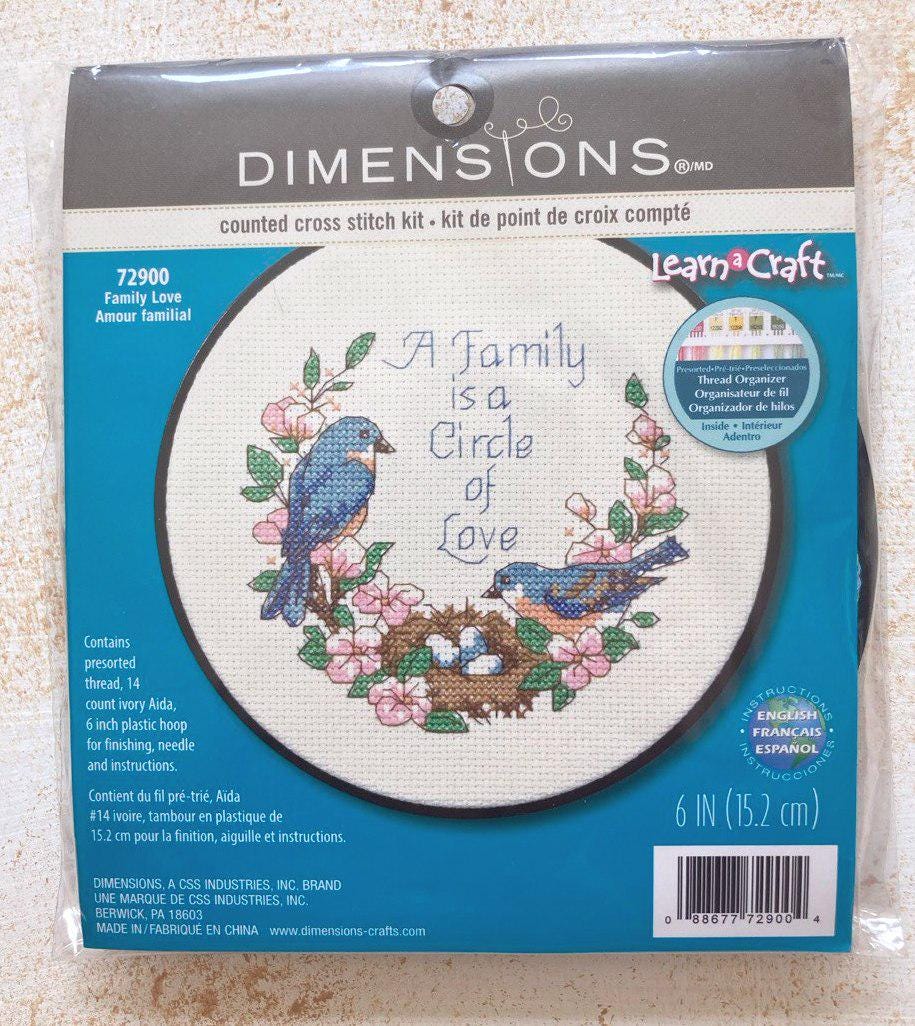 Dimensions Counted Cross Stitch Kit with Hoop, Family Love,72900