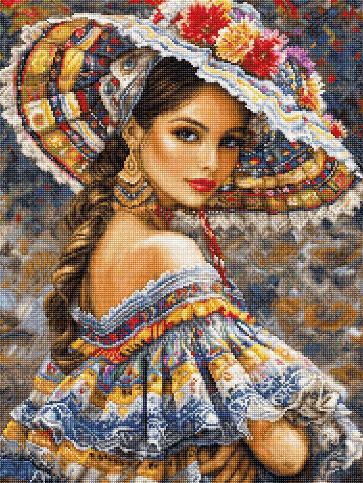 Counted Cross Stitch Kit The Mexican Fest, Luca-S Gold Collection, B706