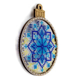 Bead Embroidery Kit, Blue Snowflake Ornament, DIY Craft