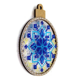 Bead Embroidery Kit, Blue Snowflake Ornament, DIY Craft