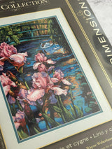 Iris and Swan Counted Cross Stitch Kit: Dimensions Gold Collection (16ct Aida)