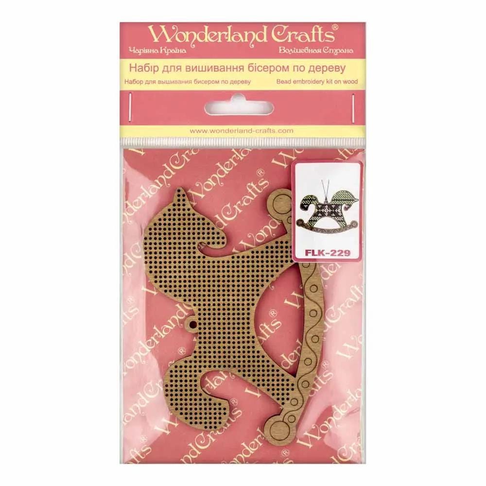 Bead Embroidery Kit on Wood, Ornament Horse, LK-229 ( beads , thread, needle, plywood base included)