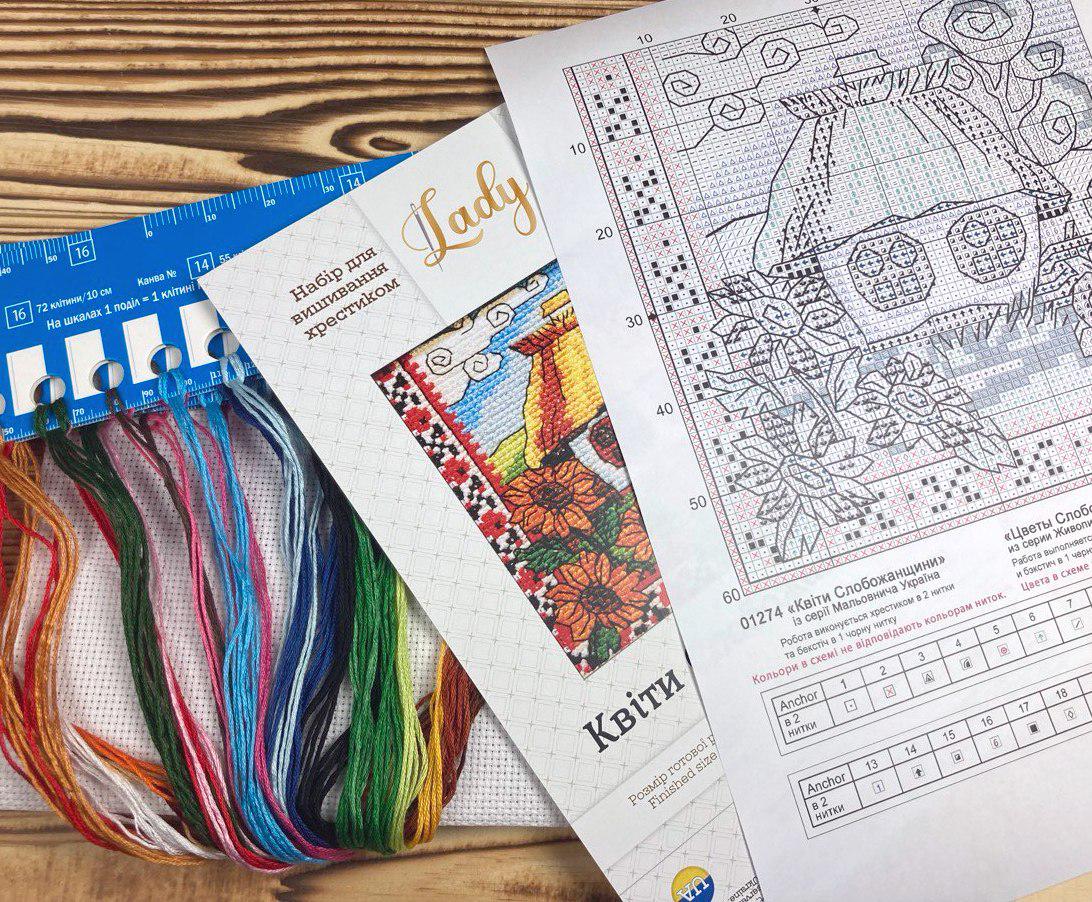Counted Cross Stitch Kit, Flover of Sloboda region (Hut), 01274
