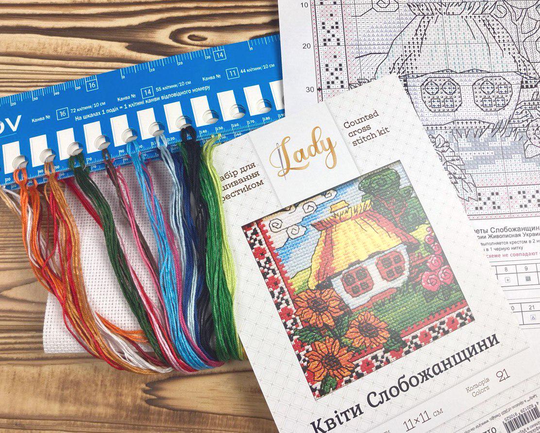 Counted Cross Stitch Kit, Flover of Sloboda region (Hut), 01274
