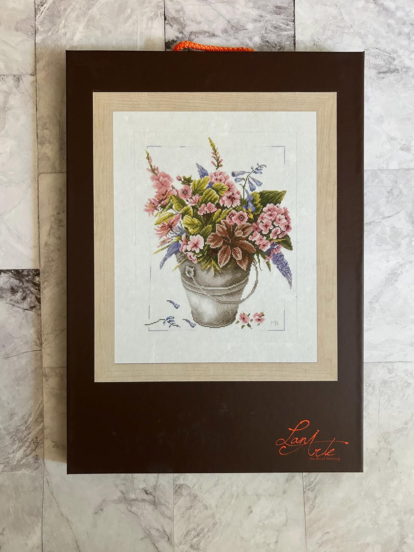 Counted Cross Stitch Kit Lanarte - Bouquet of flowers in bucket, PN-0158325, Belgium