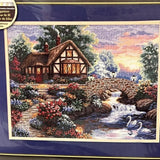 Counted Cross Stitch Kit DIMENSIONS Gold Collection, Twilight Bridge, 35172